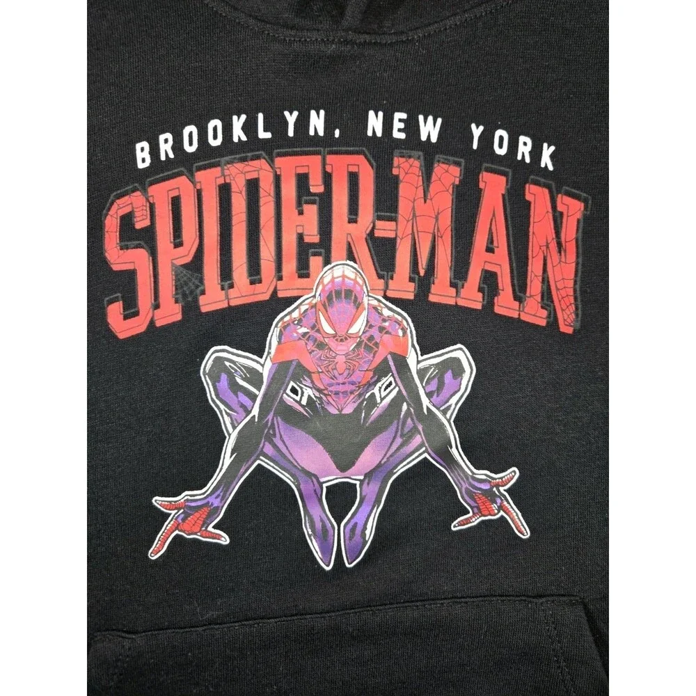 Boys Marvel SpiderMan Mile Morales Pullover Hoodie Black Small